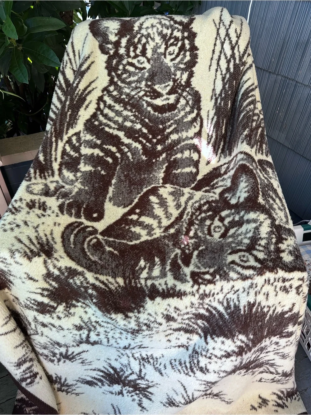 Vintage MORA Blanket Tiger Cubs Reversible 78